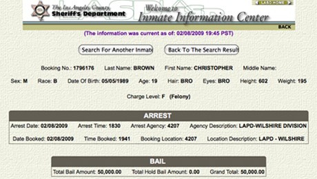 Chris Brown booked